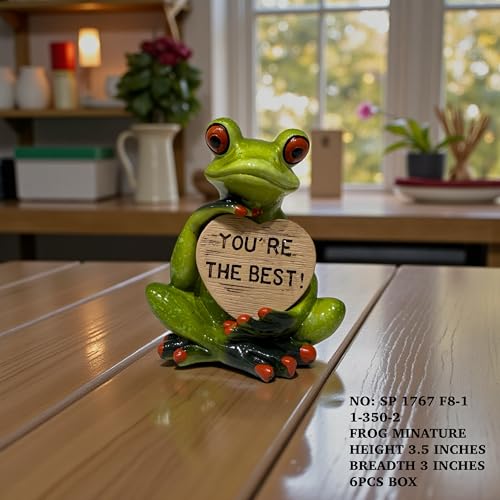 Image of AUGEN Polyresin Frog You're the Best Statue Showpiece for Home Decor Decoration and Gifting (1767F8-A, 9cm)