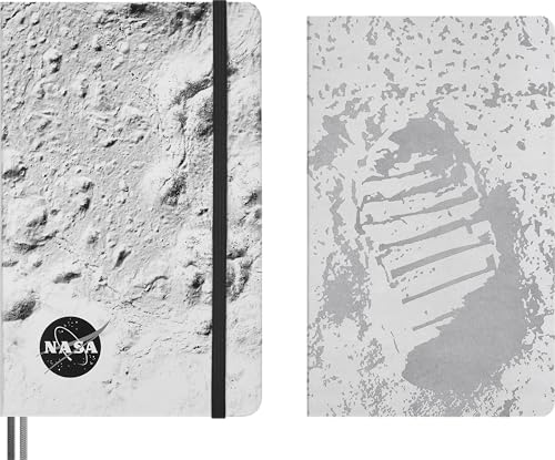 Moleskine Set Cuaderno y Libreta Temática NASA, Con Cahier Journal de Páginas Blancas Tamaño Large 13 x 21 cm y Cuaderno Rayado Tamaño Large 13 x 21 cm