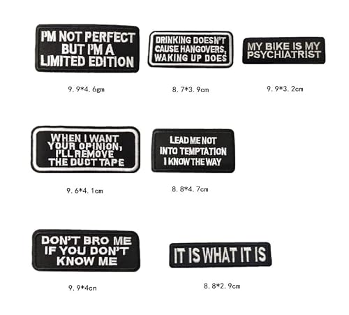 Yly Iron On Patches, 40Pcs Assorted Iron On Word Patches For Motorcycle Biker Vest Different Slogan Letter Patch For Backpacks Sew On Appliques For Jeans Jackets Book Bag Clothing #TOP5