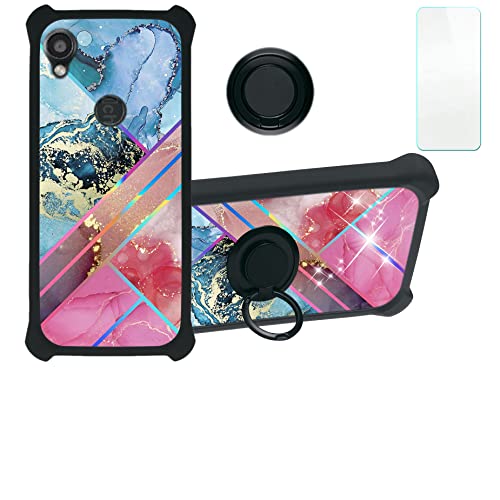 Case for Kyocera Digno Sx3 Case Compatible with Kyocera Digno Sx3 Phone Case Cover [with Tempered Glass Screen Protector][Hard PC + Soft Silicone][Ring Support] [Colorful Reflect Light] IMDH-HS