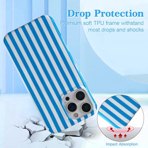 Coque iPhone 16 Pro Max MagSafe à rayures verticales bleu en TPU - 5