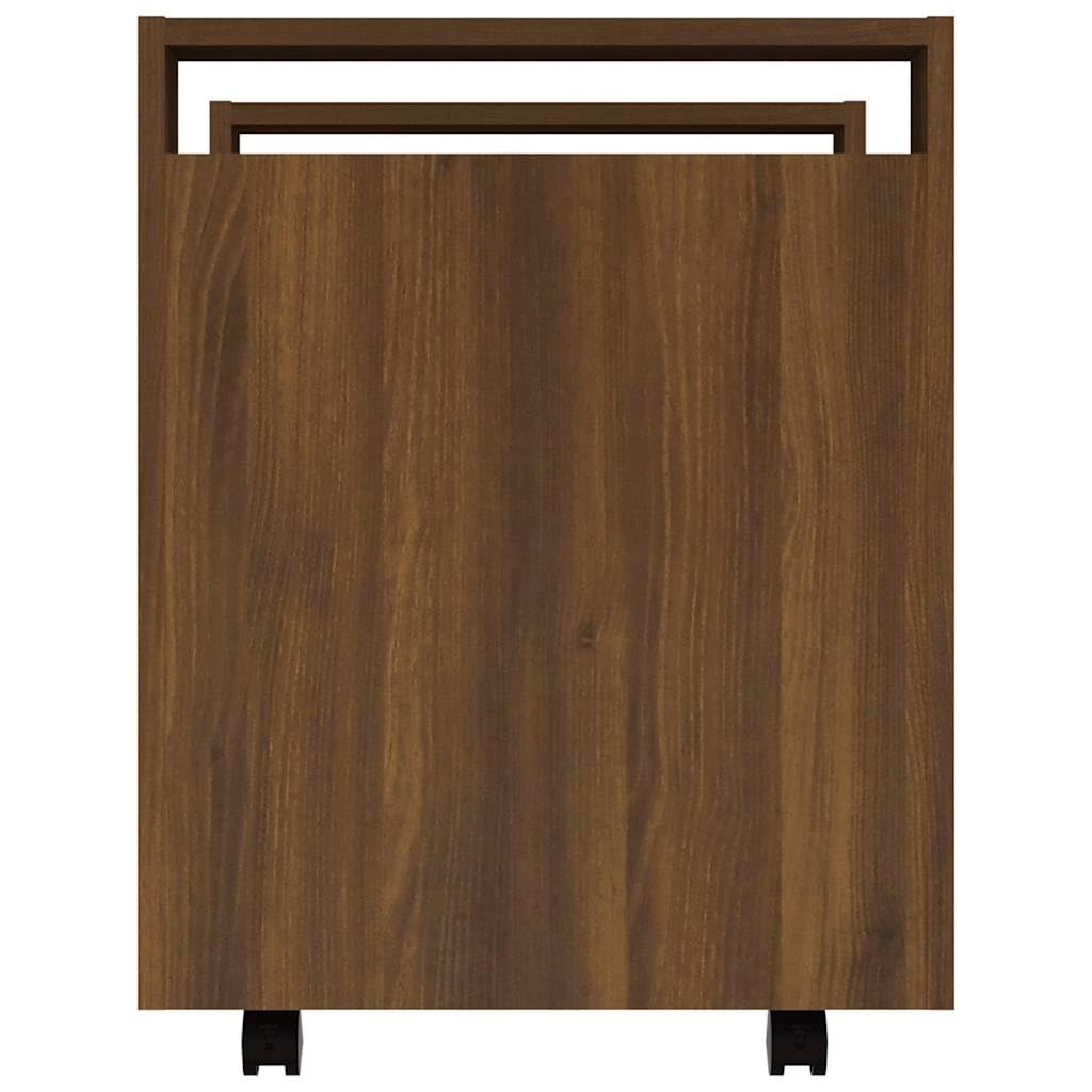 Carrello da ufficio marrone, 60 x 45 x 60 cm, in legno, con ruote