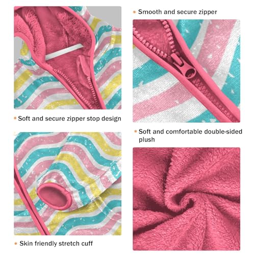 OTVEE Colored Waves Kids Hoodie Jacket Fall Spring Full Zip Warm Outwear Coat3