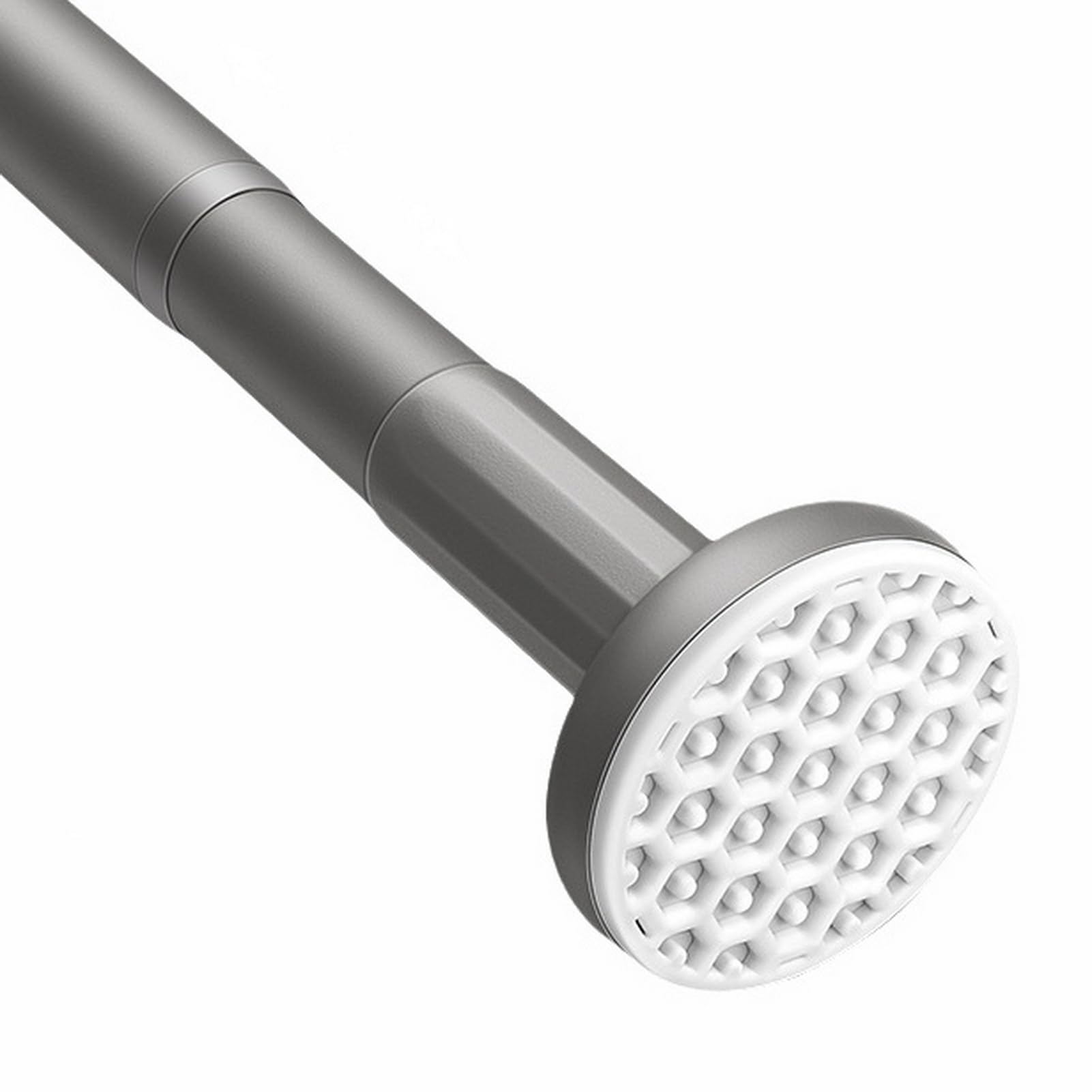 GLDYTVF Adjustable No-Drill Stainless Steel Curtain Rod Rustproof Expandable Curtain Pole for Bathroom & Bedroom Self-Locking Design Gray 100-170cm