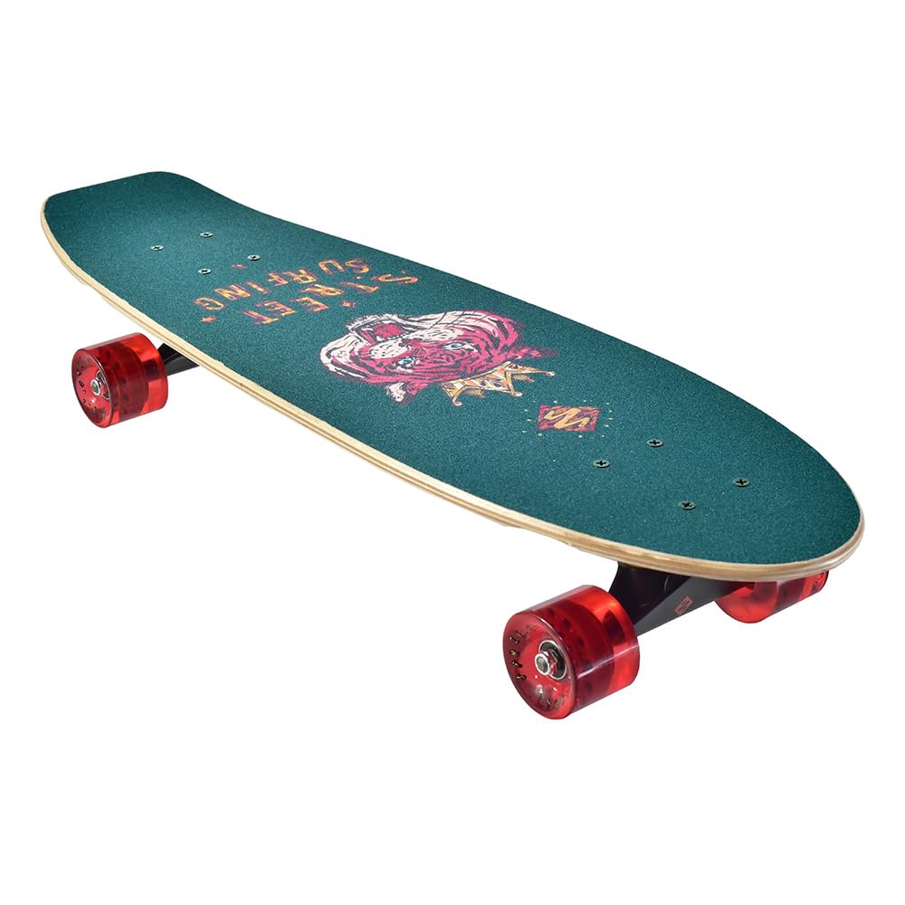 Streetsurfing Cruiser Cruiser Kicktail 28", Planche à Roulette Unisexe, Black, One Size - 06-08-020-2
