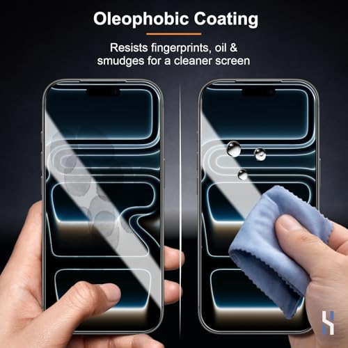 Image of Tempered Glass for iPhone 17 Pro Military Grade 9H Screen Guard, Anti-Scratch, Shatterproof, Edge-to-Edge Full Coverage - Black Border