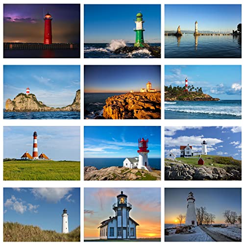 Seelenzauber Lot de 12 posters au format A5 Phares