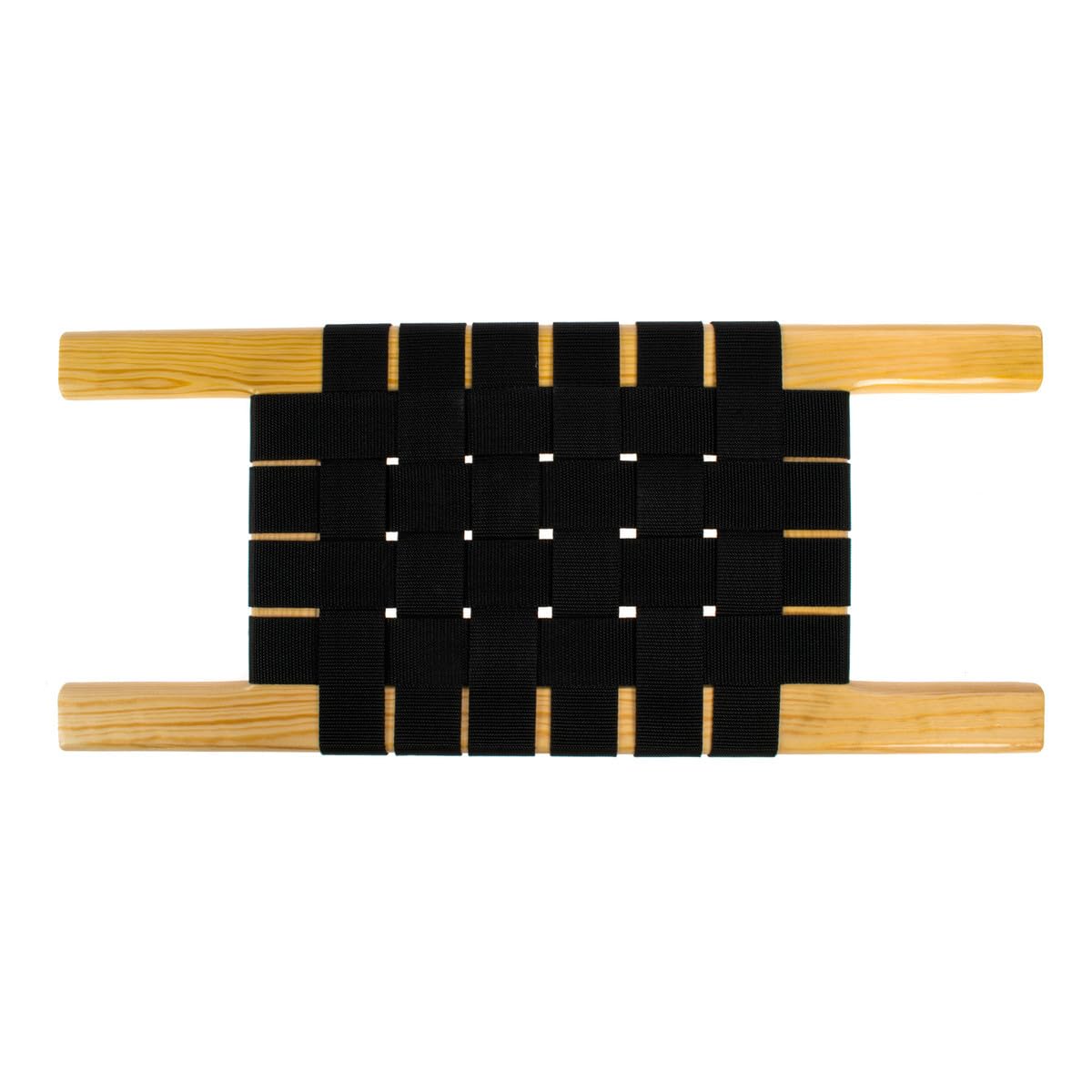 Kanu Sitz Seat Bank aus Kiefernholz Rear John Paddle - Gurtbandsitz Kanusitz mit Gurtflecht für Canoe Kanu Gurtflechtsitz (Kiefernholz, 62x25,5cm)