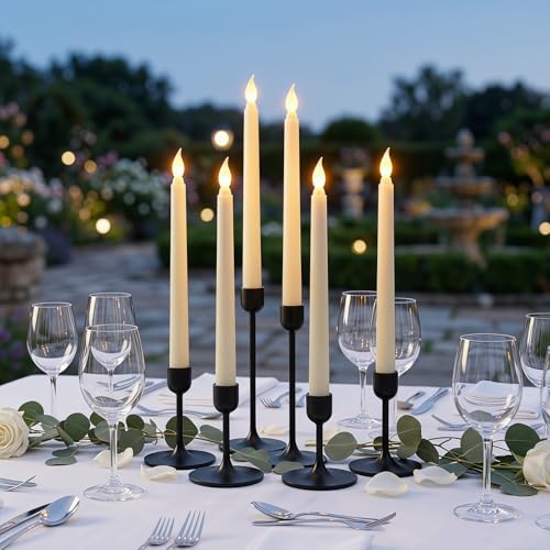 Image of Taper Candles, 9.9 Inches, 6 Pack6 Pack (Ivory&3)