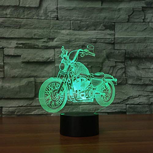 Nueva lámpara de mesa táctil creativa para motocicleta, lámpara de escritorio cambiante de 7 colores, lámpara 3D, novedad, luces LED nocturnas, luz LED de estrella de la muerte