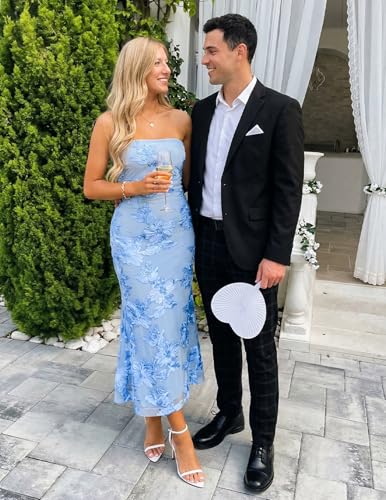 Image of MEROKEETY Women's Summer Floral Wedding Guest Cocktail Maxi Dress