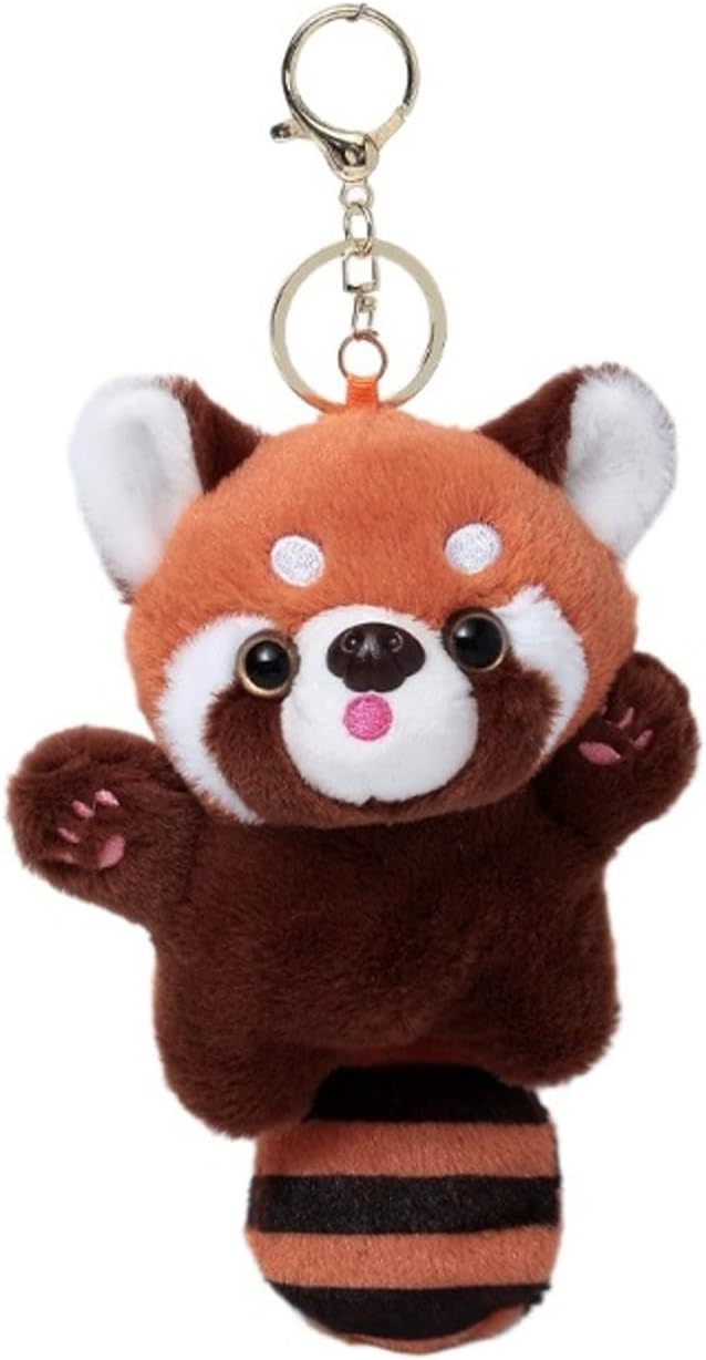 Red Panda Keychain Cute Kawaii Panda Keyrings Lobster Clasp for Women Charm Backpacks Bags Purses Phones Car Keys Pendant Accessory Decor for Animal Lovers Orange