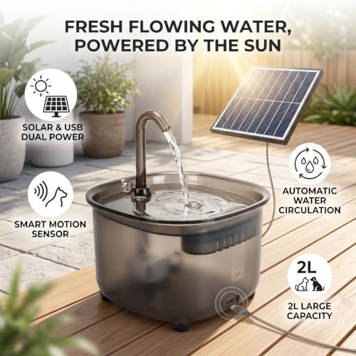Panel solar 10W para fuente de agua de mascotas en jardín y terraza 4