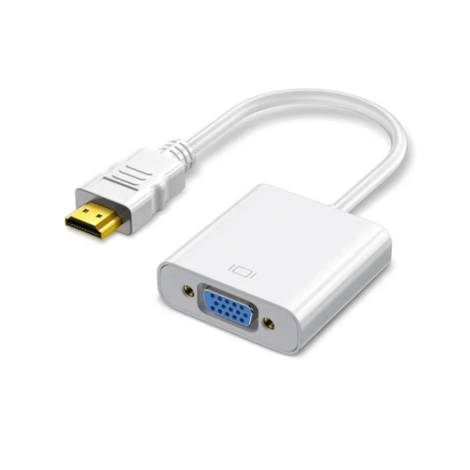 Adaptador HDMI a VGA 1080P dorado para ordenador portátil PC proyector (HDMI a VGA blanco)