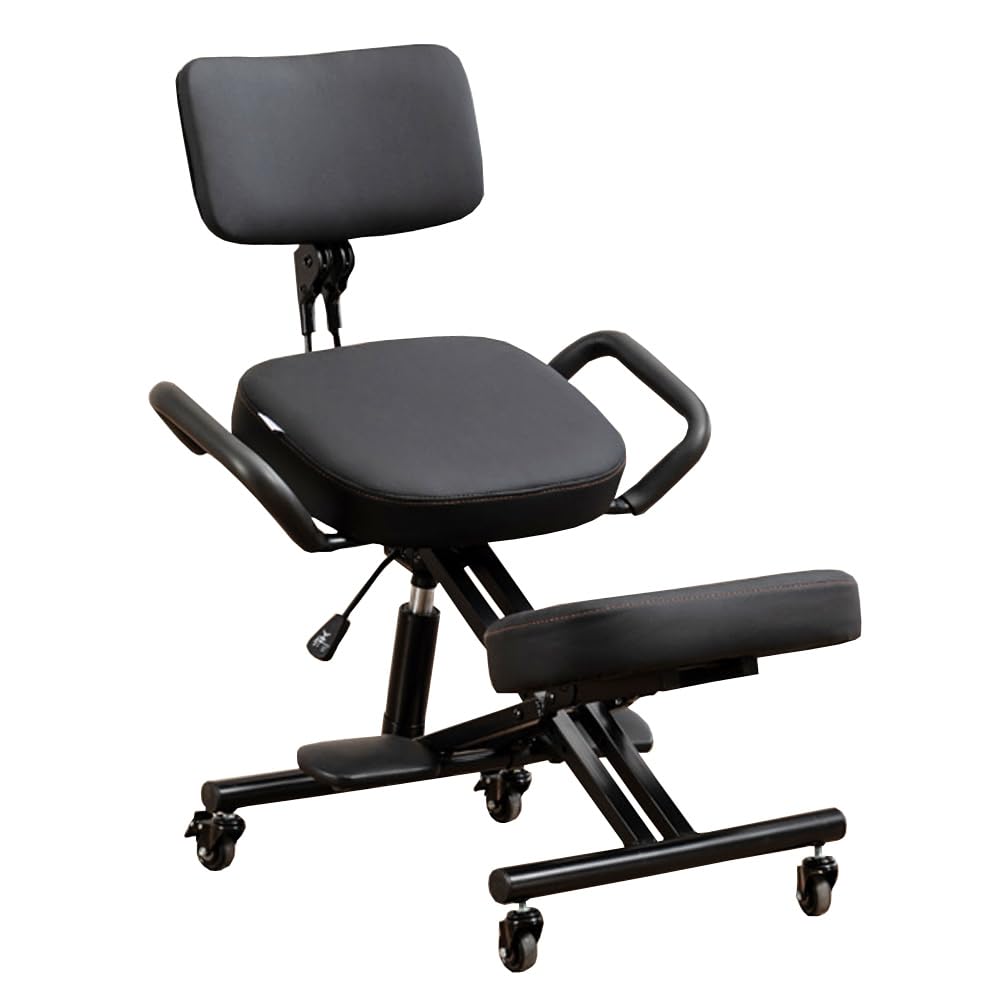 Silla ergonómica de escritorio para rodillas con soporte para la espalda, taburete ajustable para el hogar y la oficina, mejora tu postura con un asiento en ángulo, cojines gruesos y cómodos