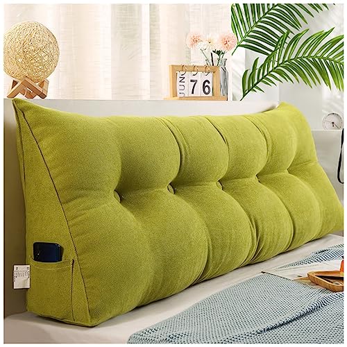 Coussin de lecture de soutien du dos haut de gamme avec housse amovible verte pour lit