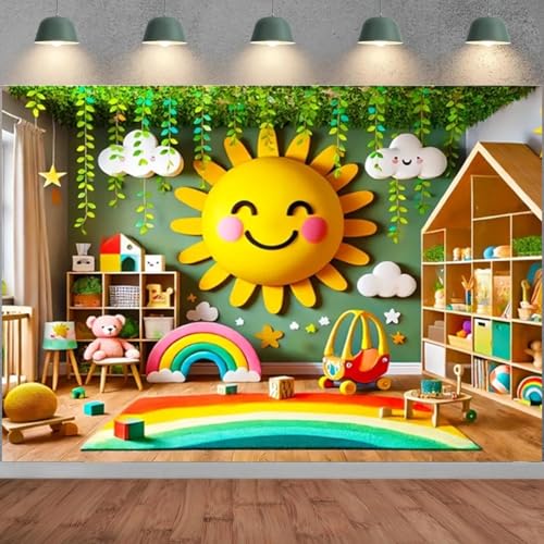 Fondo Fotográfico Para Niños 7X5FT Verde miniatura 3