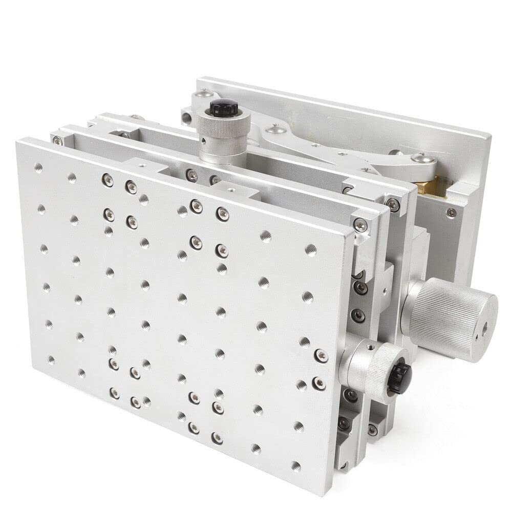3-osiowy ruchomy stół roboczy XYZ, 3-osiowy ruchomy stół roboczy XYZ z pozycjonowaniem, aluminiowy, precyzyjny, ręczny stół do precyzyjnego strojenia z platformą podnoszącą do maszyny do znakowania