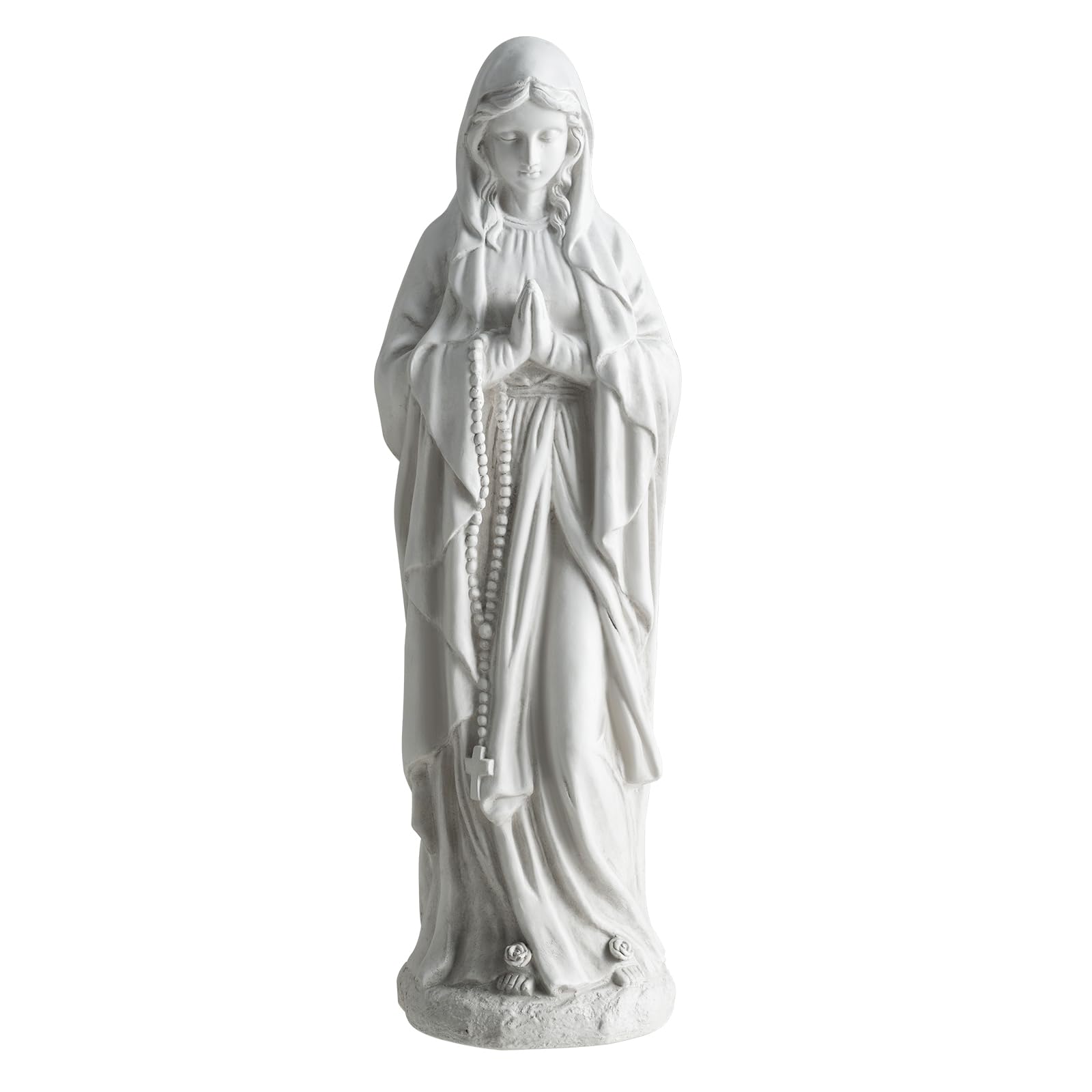 COSTWAY Garden Statue, Tall Virgin Mary/St. Francis Statue, Indoor Outdoor Religious Sculpture Art Decoration for Backyard Patio Lawn Gifts (Gray, 23 x 20 x 74.5cm, Virgin Mary Statue)