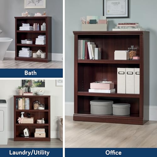 Image of Sauder Miscellaneous Storage 3-Shelf Bookcase / Book shelf, Select Cherry finish