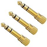 フジパーツ 3.5mm ステレオミニジャック(メス) - 6.3mm ステレオ標準プラグ(オス) 変換プラグ 3個セット AC-666-3P