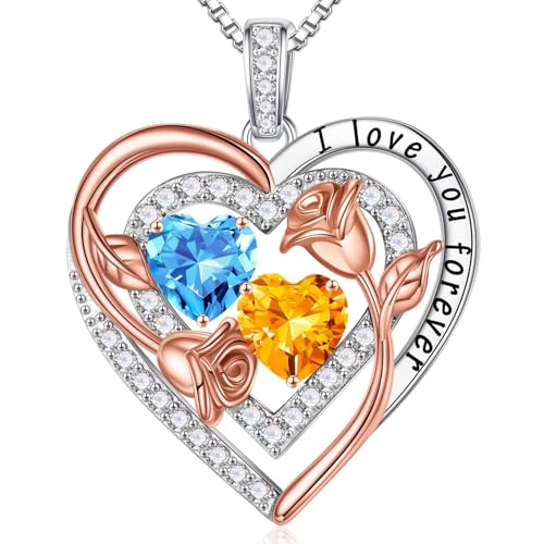 Iefil Double Birthstone Necklace