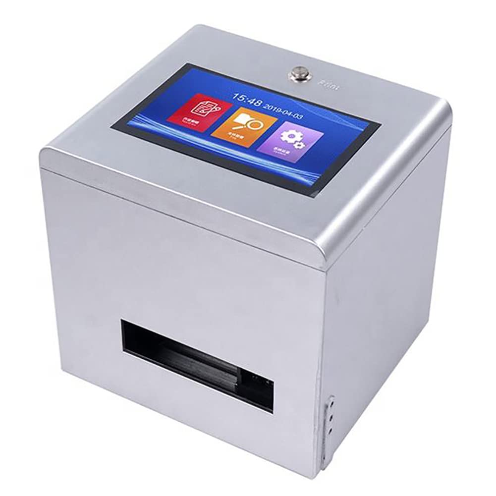 HLGKBY Automatic Industrial Inkjet Printer,12.7mm handheld inkjet printer, Desktop production date concave-convex surface printing bottle cap QR code batch number Inkjet printer coding machine