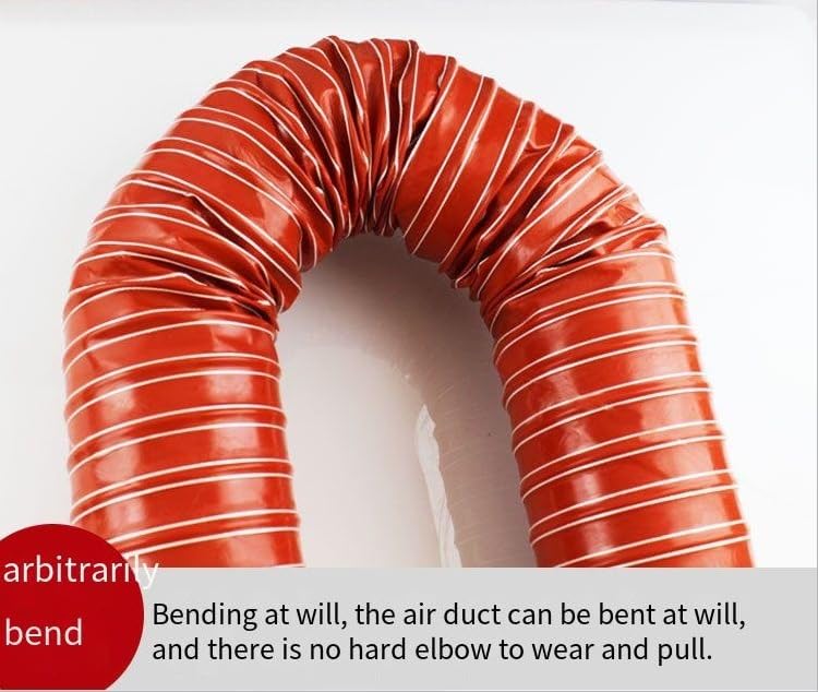 Red High-Temperature Resistant Silicone Duct Hose - 4M Flexible Ducting for HVAC, Exhaust Systems, and Industrial Applications (25mm-450mm)(20mm4xm)