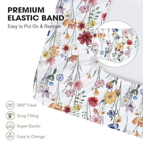 Image of Little Grape Land Pack and Play Sheets Mini Crib Sheets Soft Breathable Pack N Play Sheets, Playard Fitted Sheet 2 Pack Stretchy Fits 38 inchx26 inch Playard Mattress