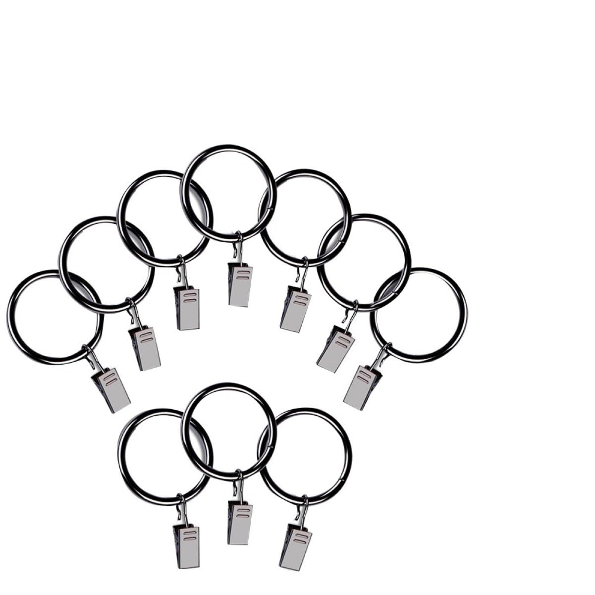 VOSAREA 20Pcs Dark Coffee Vintage Drapery Clip Rings Rustproof Curtain Hooks for Easy Installation Hotels Restaurants and Bedrooms Elegant Polished Finish Glide Effortlessly Rod