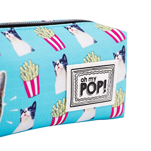 Oh My Pop! Angry Cat-Square HS Pencil Case, Turquoise, 21 x 7 cm - Image 3