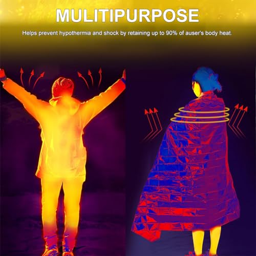 Rettungsdecken,Rettungsdecke Gold Silber,Rettungsfolie Gold/Silber 210x160cm,Thermo Wärmedecke Verbandskasten,Notfalldecke,Rettungsfolie für Erste Hilfe Notfall Deko Tischdecke (2) – Bild 5