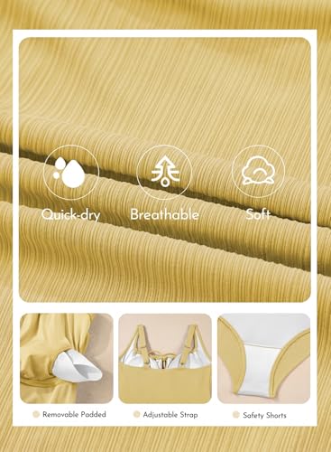 Image of Aleumdr Womens Textured One Piece Swimsuit Tummy Control Bathing Suit Tie Knot Cutout Swimwear