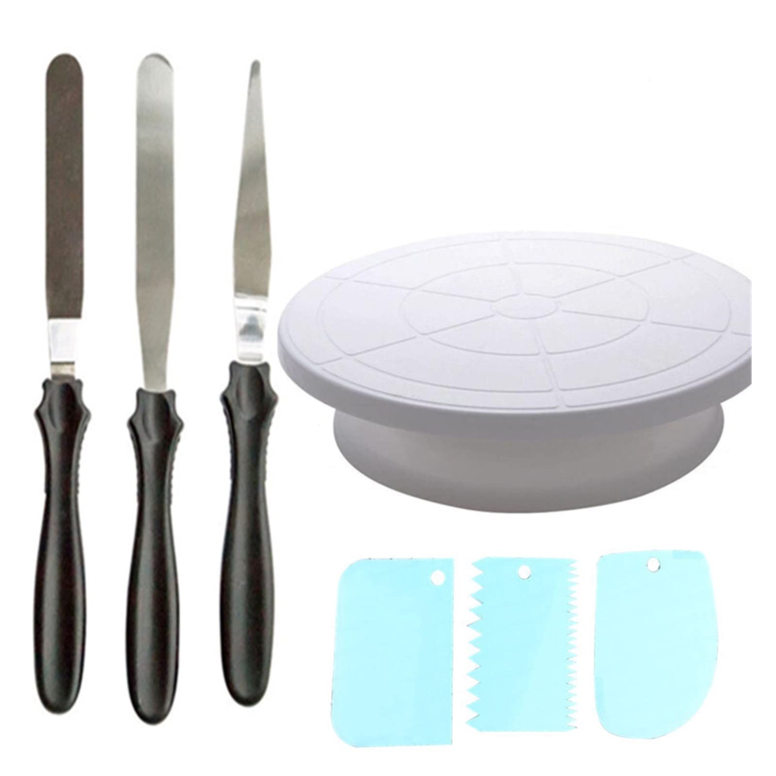 Tortenplatte Drehbar 7pcs / set Plastikkuchen-Rotary-Tisch DIY. Gebäck Backenwerkzeug 10 Zoll Kuchenständer Kuchen Drehteller Drehen Kuchen Dekorieren Backwerkzeug Kuchen dekorieren Verbrauchsmaterial