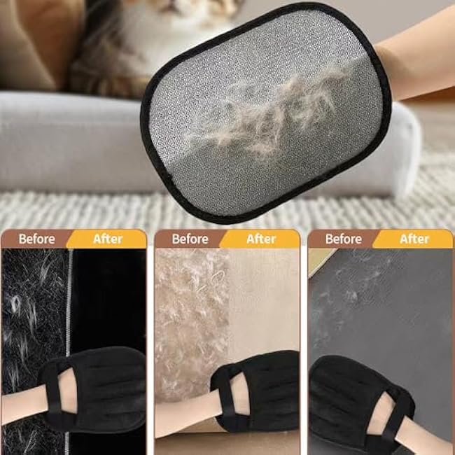 Pet Hair Removal Gloves - New Upgrade Efficient Pet Grooming Gloves for Cats & Dogs, Reusable Pet Hair Remover Glove for Grooming & Furniture Hair Clean (1pcs)-9jhEQI46