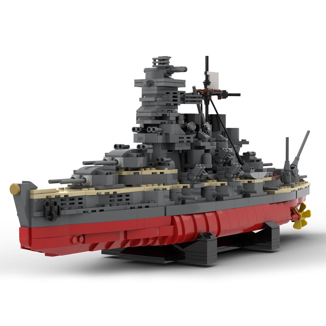 Bismarck Schlachtschiff Bausatz für Bausteine, G-60429 WW2 Mini Militär Battleship Konstruktionsspielzeug, Technik Bismarck Klasse Schlachtschiff Modell (1483+ Teile)
