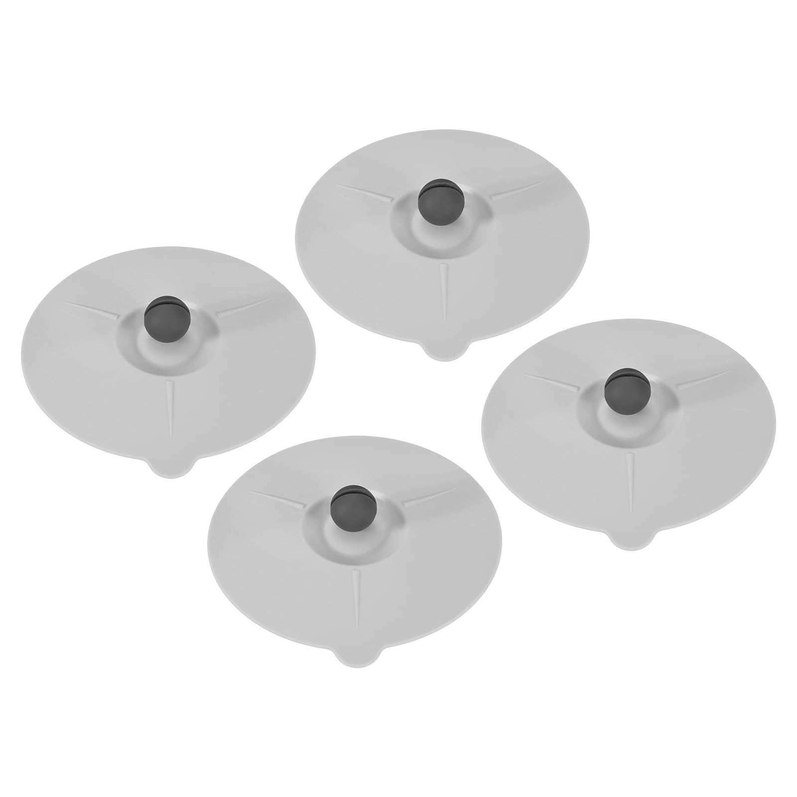 sourcing map 4 Pcs Silicone Cup Covers, 14cm/5.5 Inch Soft Silicone Cup Lids with Acrylic Knob Reusable Mug Cover Lids Anti-dust Airtight Seal for Tea Coffee Drink Glass Mug, Gray
