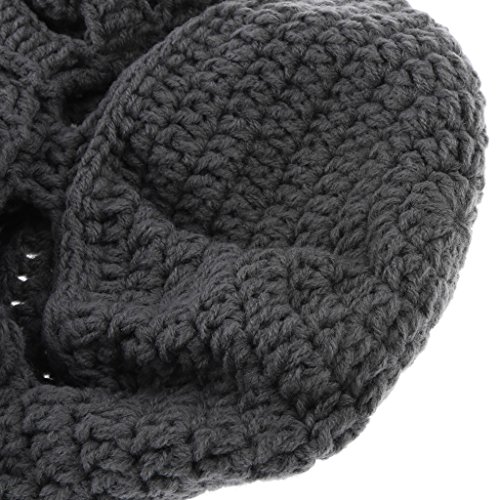 Homyl Inverno Quente Unisex Malha Engraçado Polvo Máscara Barba Bonés Crochet Gorros Chapéus - Cinza