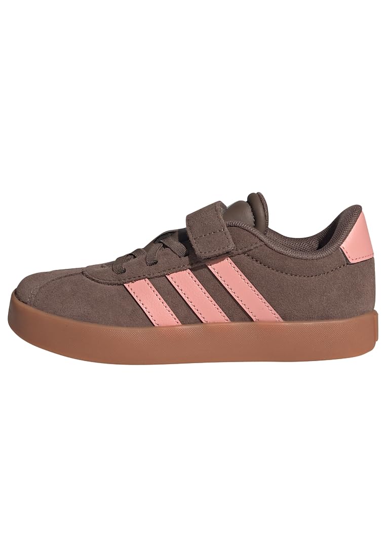 adidas Unisex Kids Vl Court 3.0 Hook and Loop Kids Shoes, Earth strata/Semi Frozen Turbo/Amber Gum, 13 UK Child