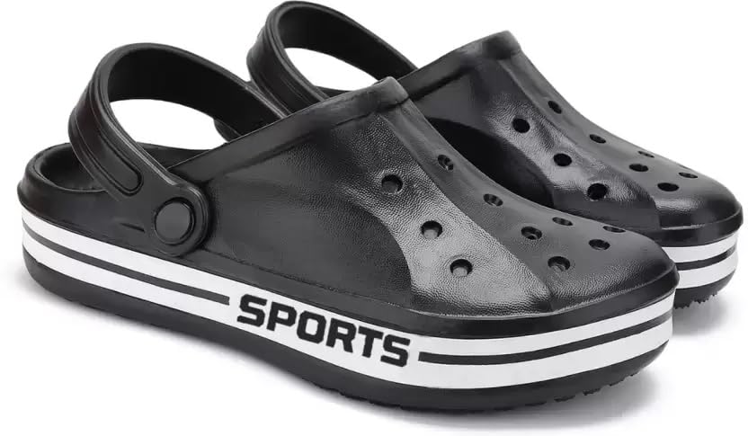 WORLD WEAR FOOTWEAR Mens Lightweight Classic Clogs || Sandals with Adjustable Back Strap Mens Clogs (Black) AF_2050-8 (B0CLJ64MJQ) Amazon Price History, Amazon Price Tracker