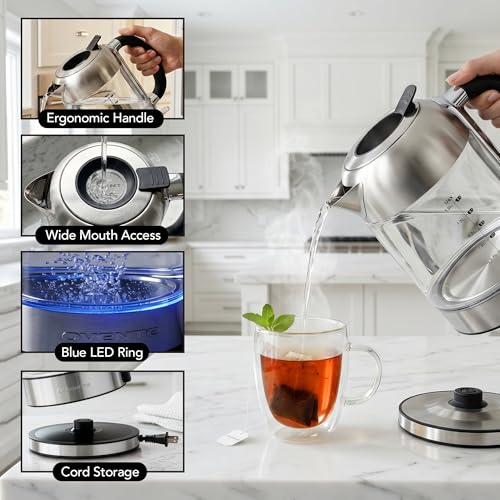 Hervidor eléctrico Ovente 1.8L vidrio borosilicato KG71S miniatura 5