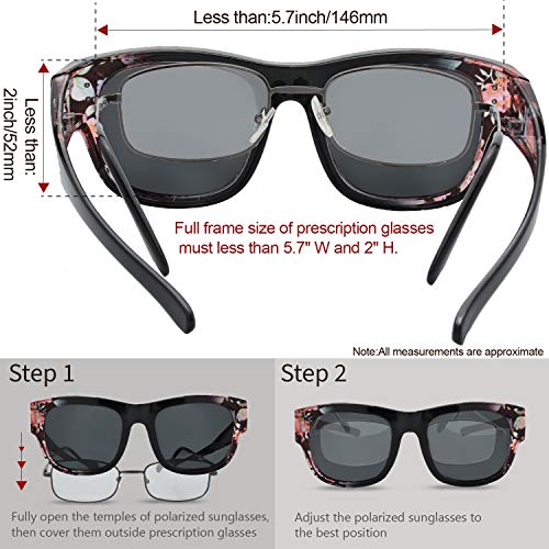Image of The Fresh High Definition Polarized Wrap Around Shield Sunglasses for Glasses - Leather Eyeglasses Case