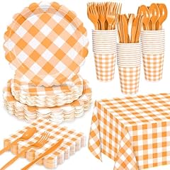 Orange Gingham Scalloped