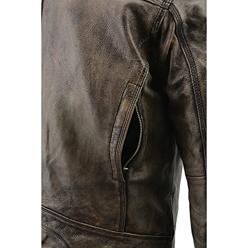 Milwaukee Leather Men's Distressed Brown Motorcycle Jacket w/Venting3