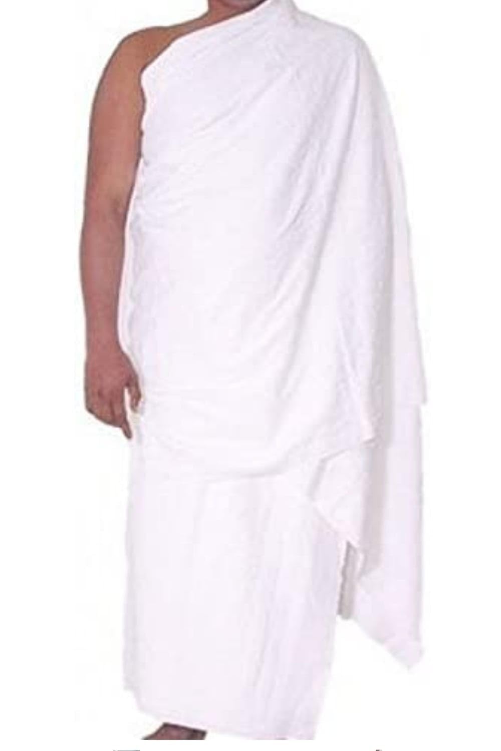 Ahram Ihram Ehram Fabric Set Hajj Umrah Ziyarah or Hajj and Umrah 5 Meter(Set of 2) Upper and Bottom, Pure White