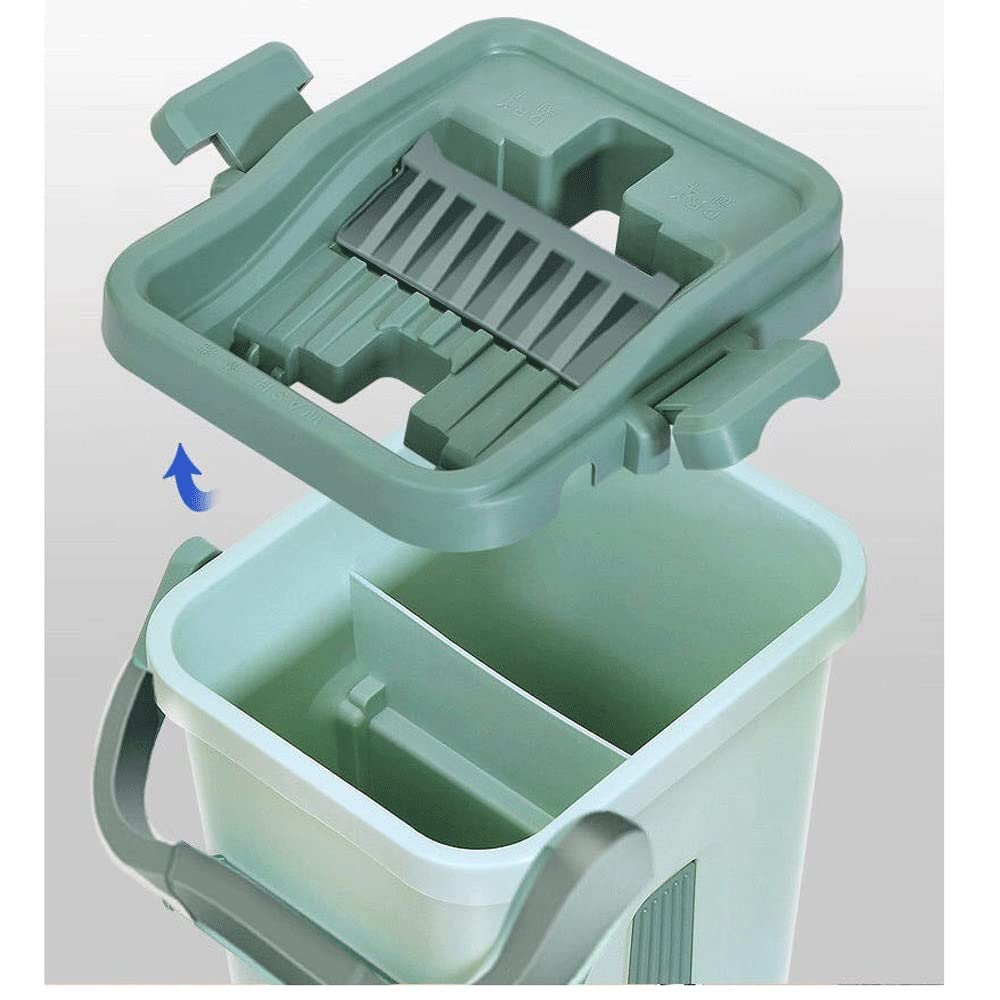 fregona Exprimir trapeador con balde microfibra tapete de microfibra perezoso apuesto mágico mágico mojado húmedo y seco herramienta de limpieza de hogar mop ( Color : Bucket Mop 4pcs Pads )