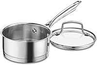 Cuisinart 8919-14 Professional 1-Quart Stainless Steel Saucepan with Glass Lid - Induction Ready, Even Heat