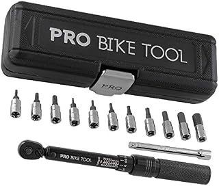 PRO BIKE TOOL 1/4 Inch Drive Click Bike Torque Wrench Set 2 to 20 Nm Bicycle Torque Wrench Maintenance Kit for Road & Mountain Bikes - Includes Allen & Torx Sockets, Extension Bar & Storage Box