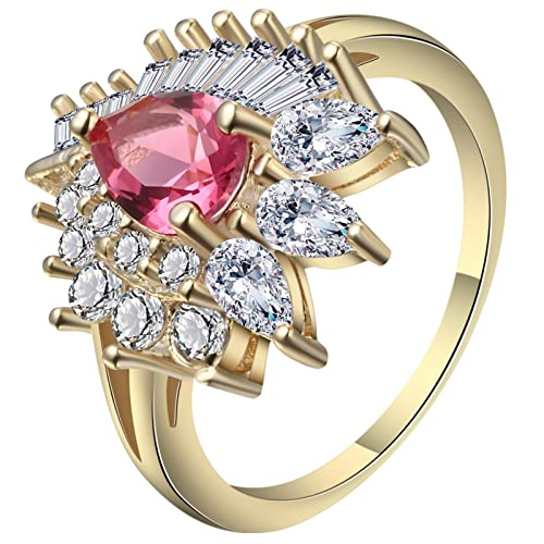 Bague de mariage femmes aux finitions prestigieuses en zircone rouge