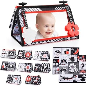 HappyGoLucky Baby Spiegel mit Kontrastbuch Set